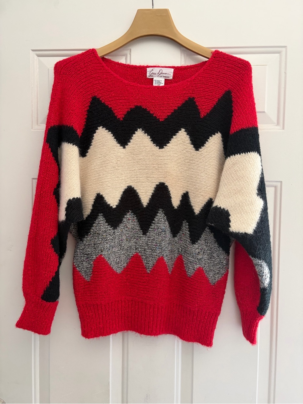 Red Chevron Knit Sweater